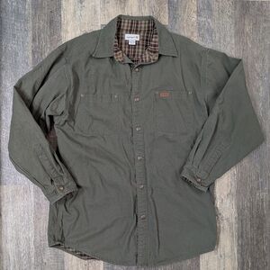 Carhartt Men's Large Snap Green Shirt Jacket